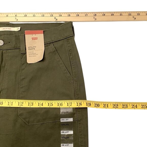 Levis Mid Rise Utility Pants Stretch Ankle Length Womens Size 28X27 - Picture 5 of 10